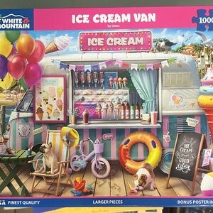 White Mountain Ice Cream Van Puzzle - Pastel Pink, Teal, Yellow